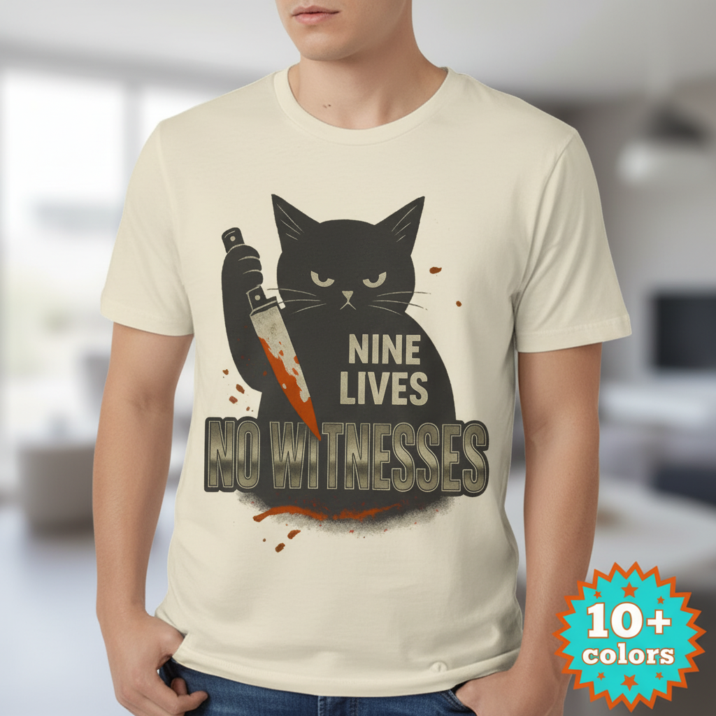 Nine Lives No Witnesses T-Shirt_badge