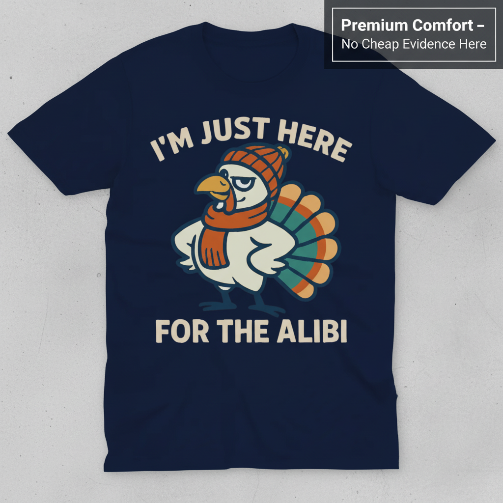 Here for the Alibi T-Shirt_clean
