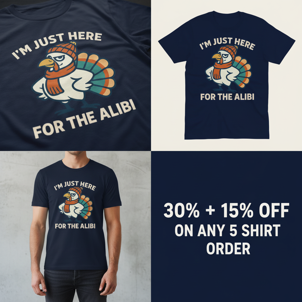 Here for the Alibi T-Shirt_4_panel