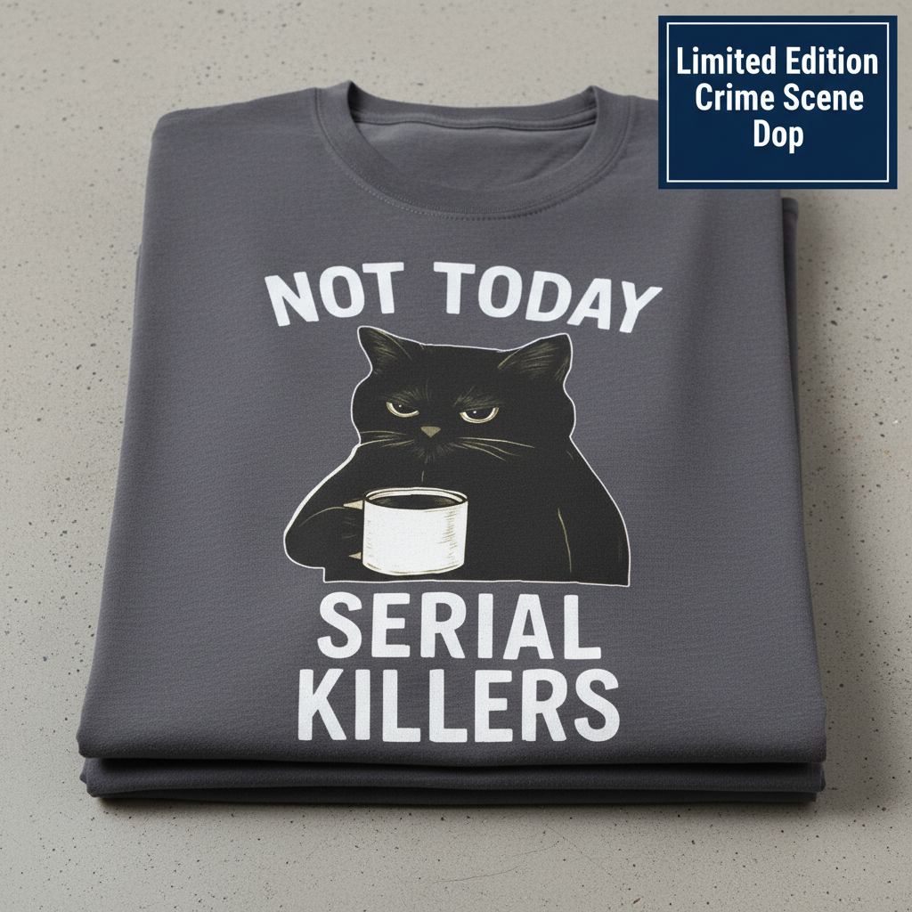 Not Today Serial Killers T-Shirt_stacked_flatlay