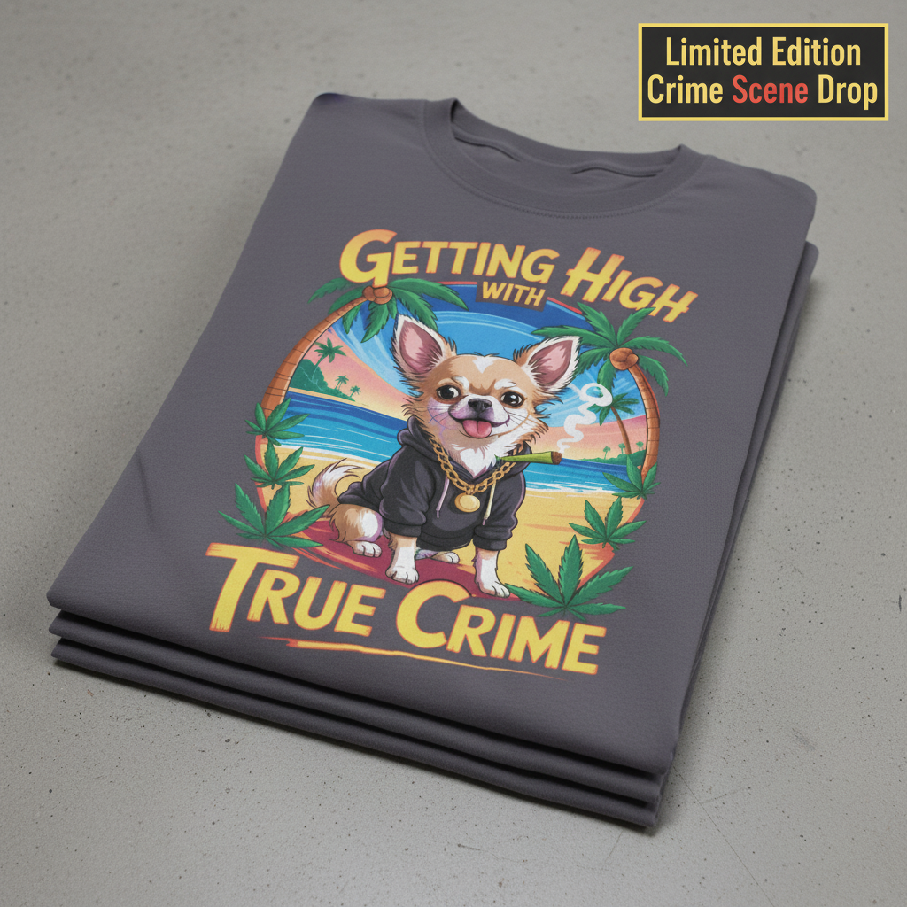Getting High with True Crime T-Shirt_stacked_flatlay