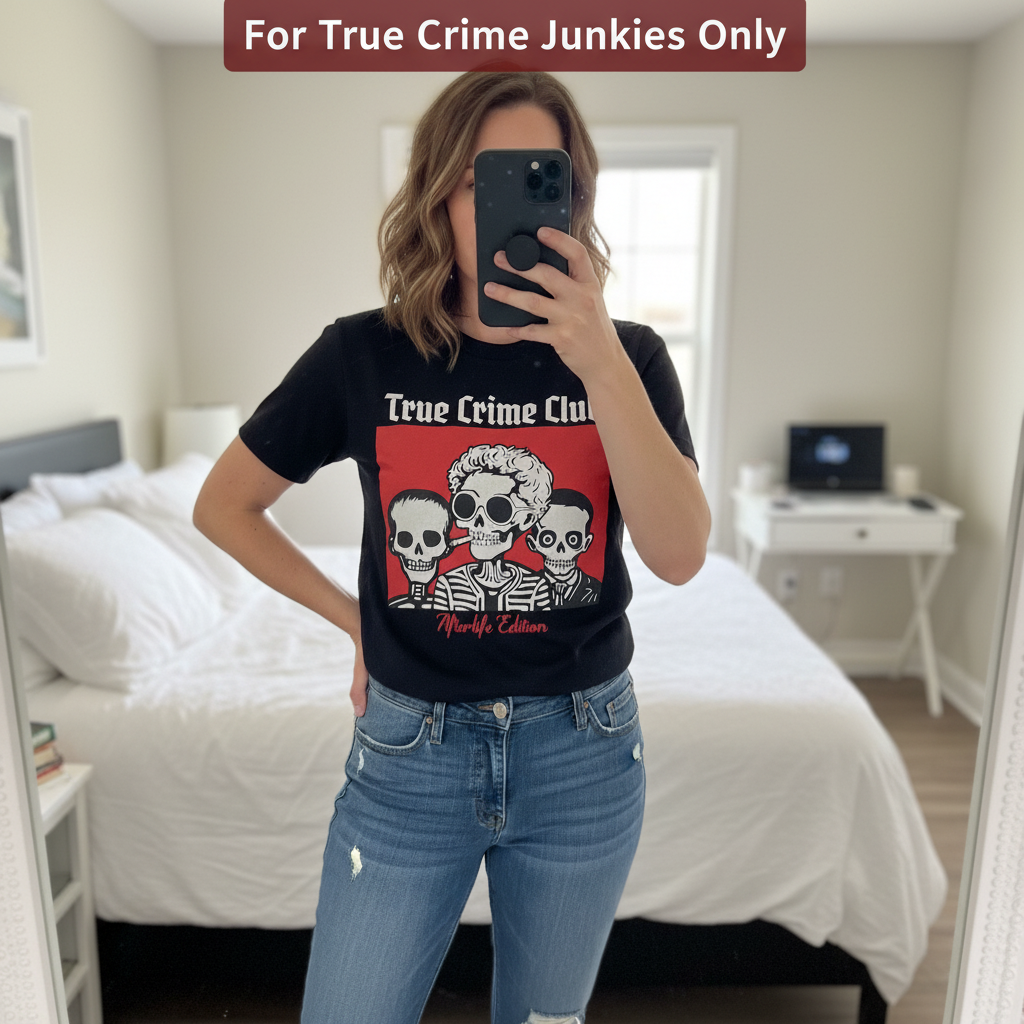 True Crime Club - Afterlife Edition T-shirt_mirror_selfie