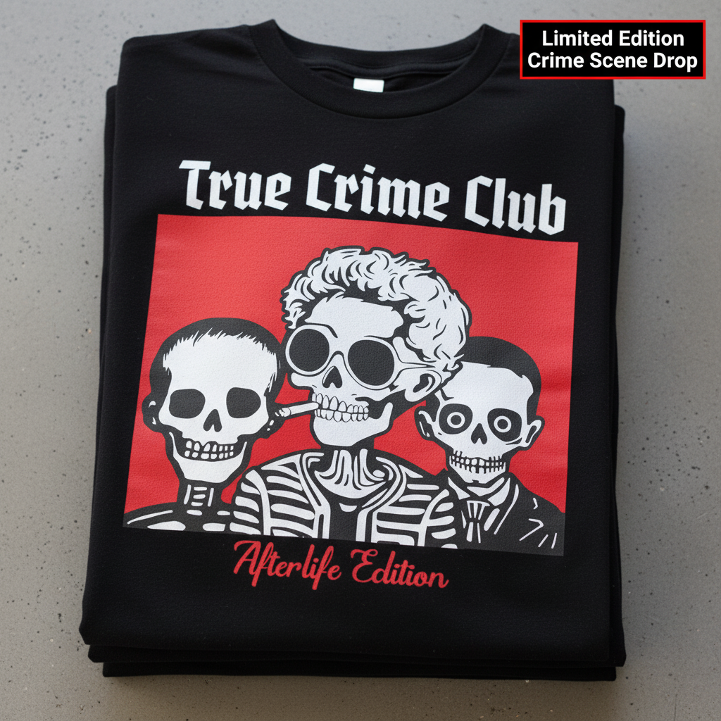 True Crime Club - Afterlife Edition T-shirt_stacked_flatlay