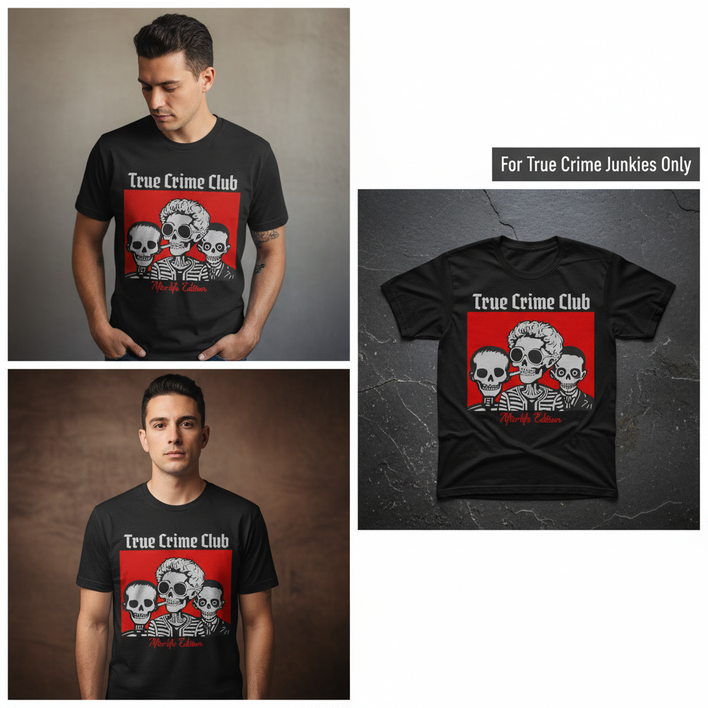 True Crime Club - Afterlife Edition T-shirt_3_panel