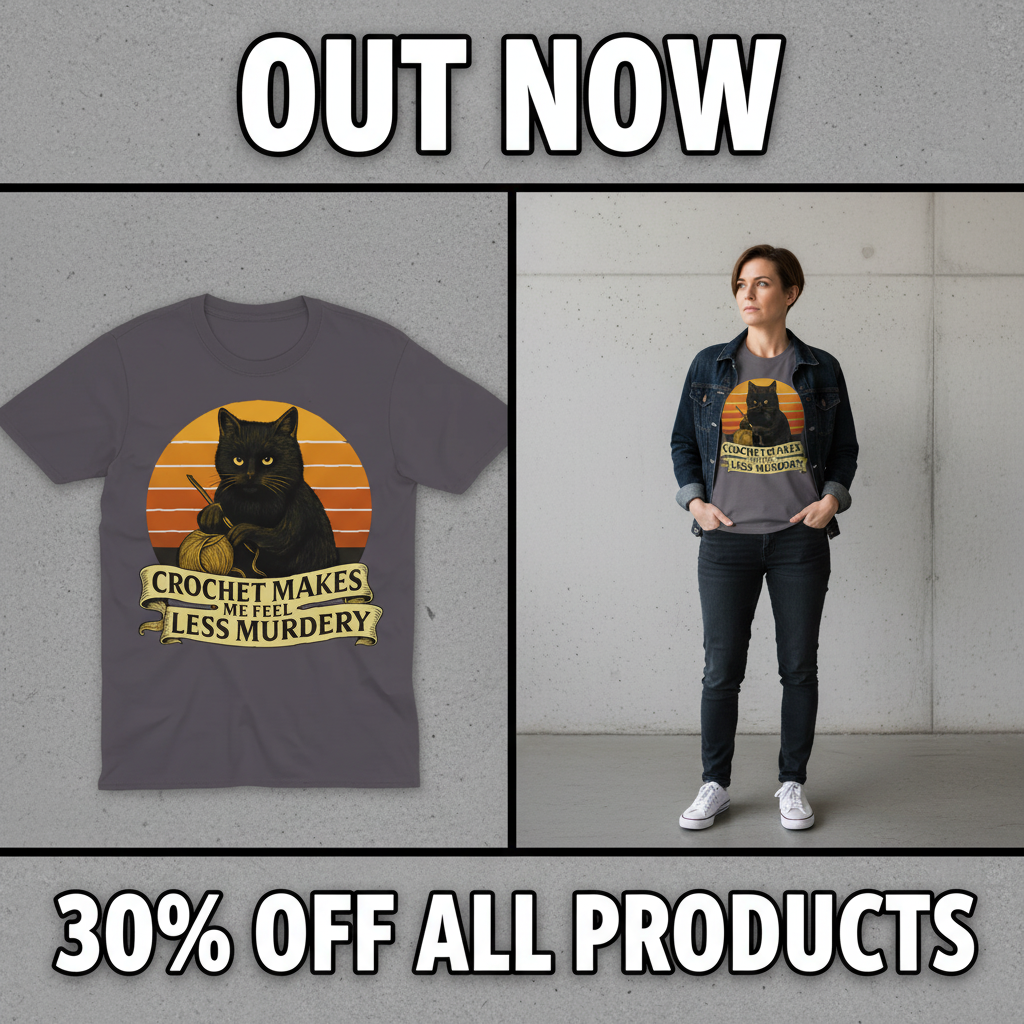 Less Murdery Crochet Cat T-Shirt_pet_companion