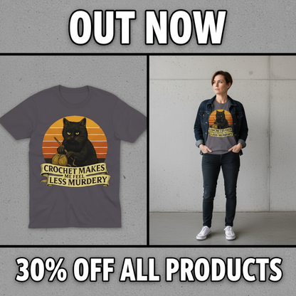 Less Murdery Crochet Cat T-Shirt_pet_companion