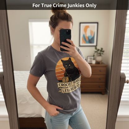 Less Murdery Crochet Cat T-Shirt_mirror_selfie