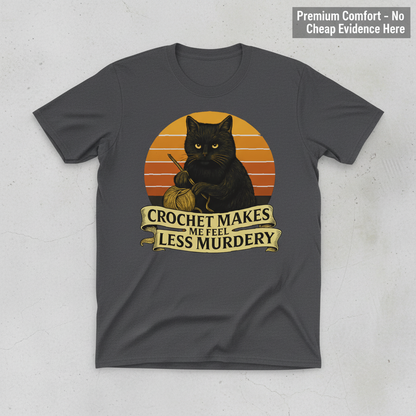 Less Murdery Crochet Cat T-Shirt_clean