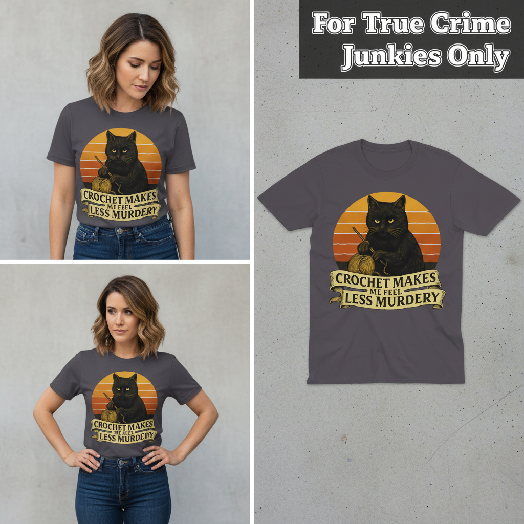 Less Murdery Crochet Cat T-Shirt_3_panel
