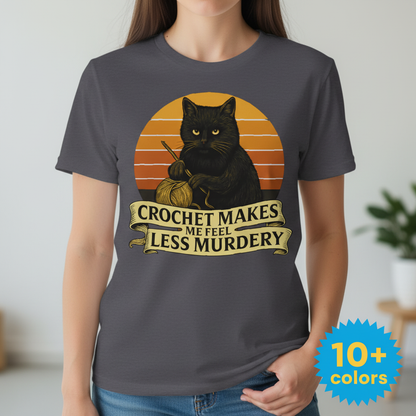 Less Murdery Crochet Cat T-Shirt_badge