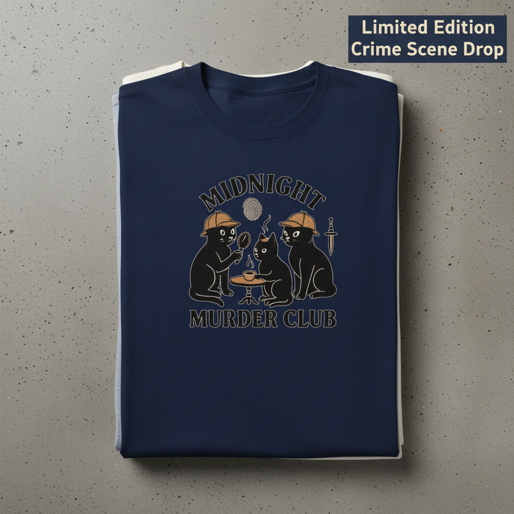 Midnight Murder Club T-Shirt_stacked_flatlay
