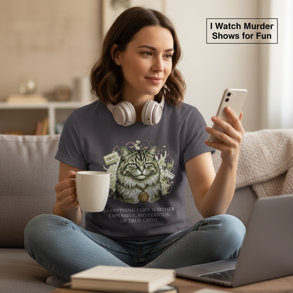 Expensive Mysterious True Crime Cat T-Shirt__use