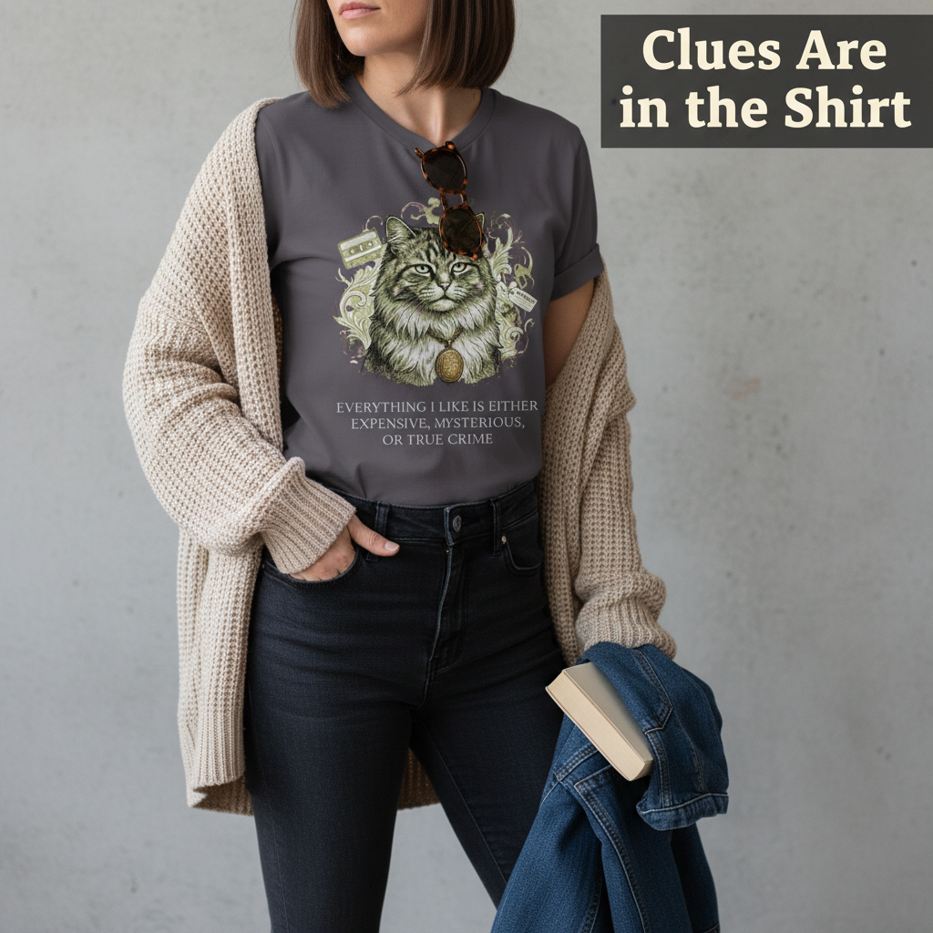 Expensive Mysterious True Crime Cat T-Shirt__pair