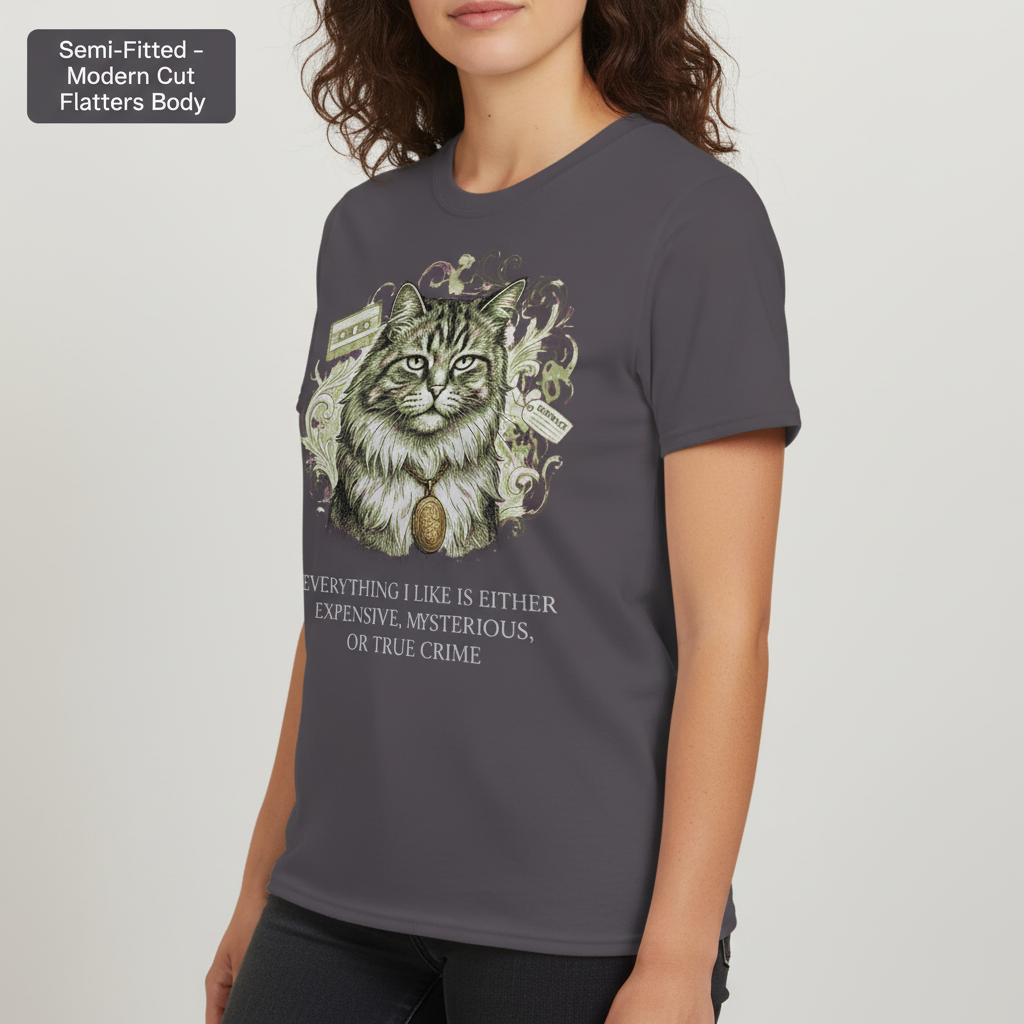 Expensive Mysterious True Crime Cat T-Shirt__benefit