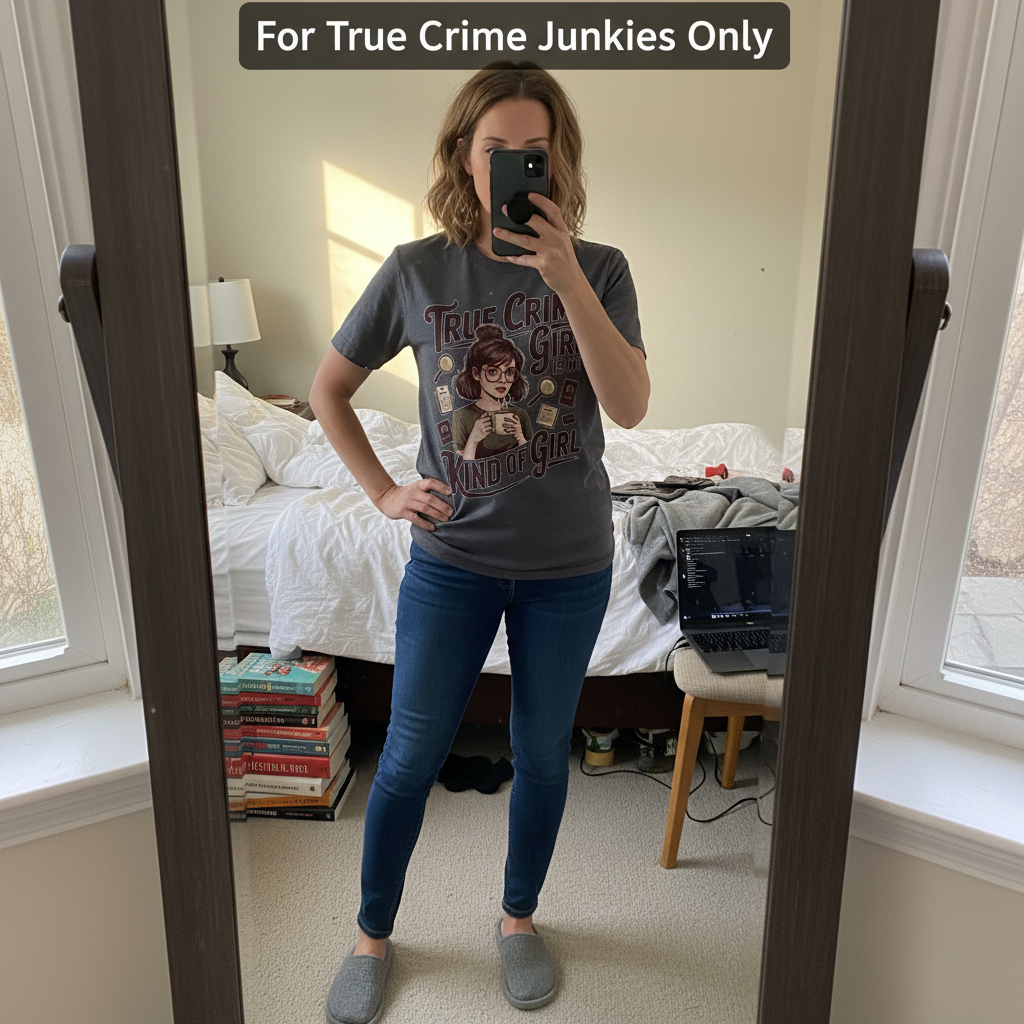 True Crime Girl T-Shirt_mirror_selfie