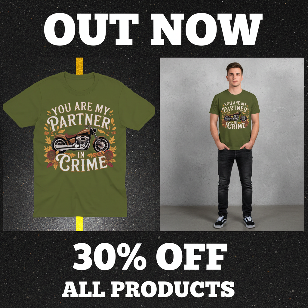 Partner in Crime Motorcycle T-Shirt_pet_companion