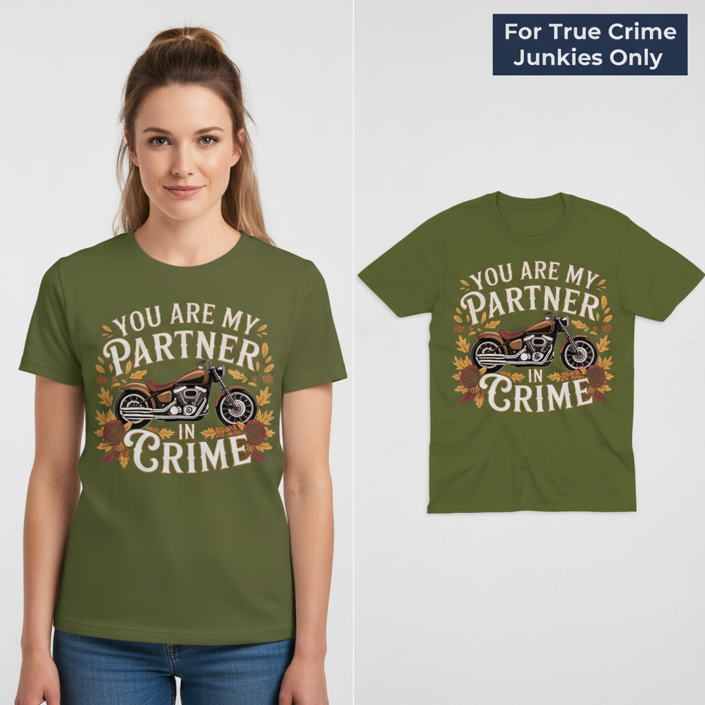 Partner in Crime Motorcycle T-Shirt_model_flat