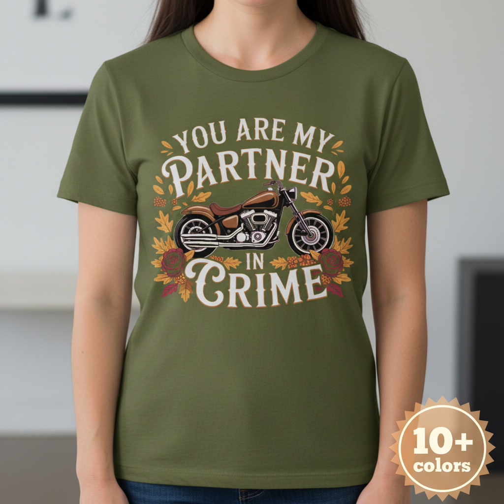 Partner in Crime Motorcycle T-Shirt_badge