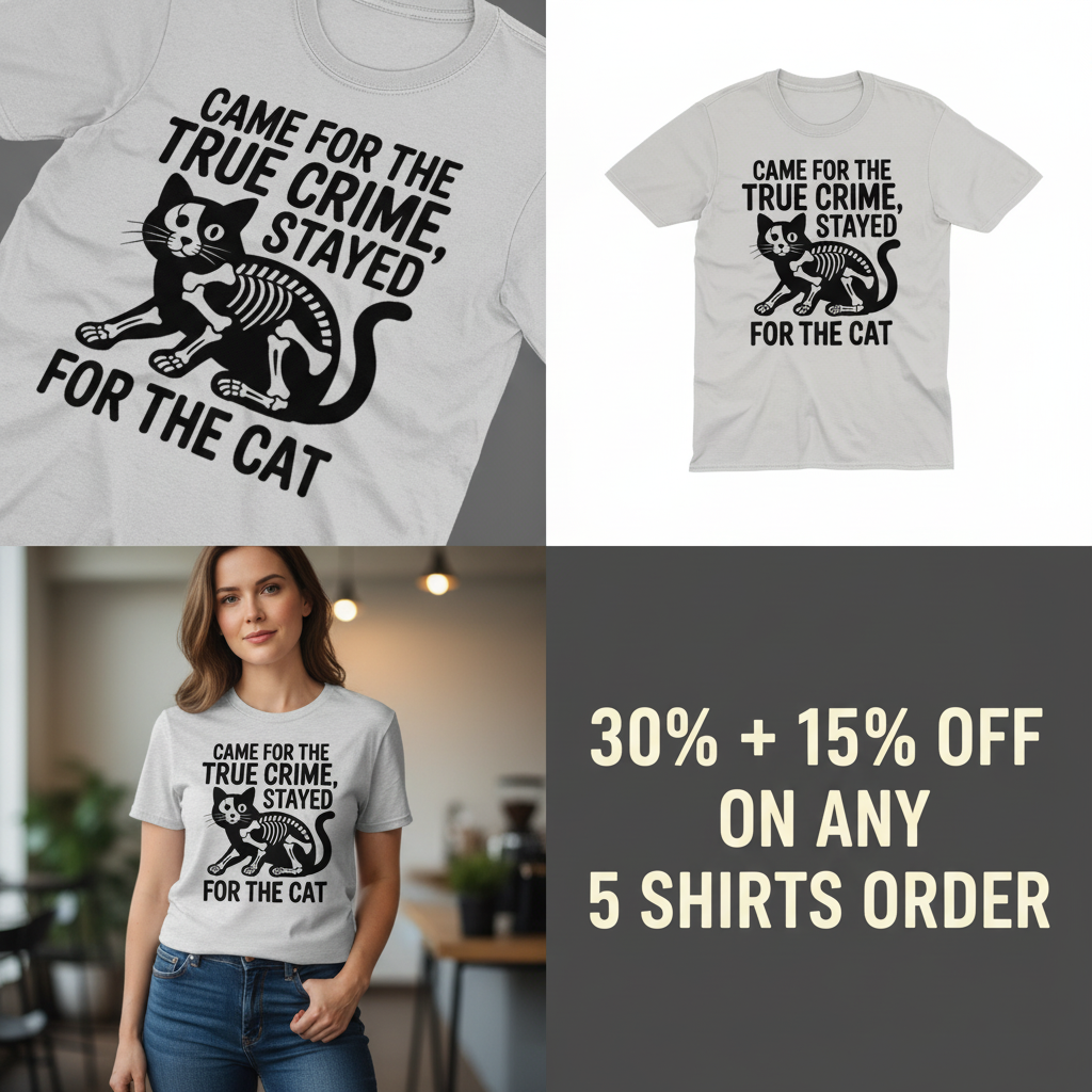 True Crime Cat Lover T-Shirt_4_panel