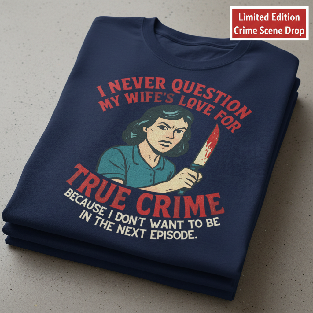 True Crime Wife T-Shirt_stacked_flatlay