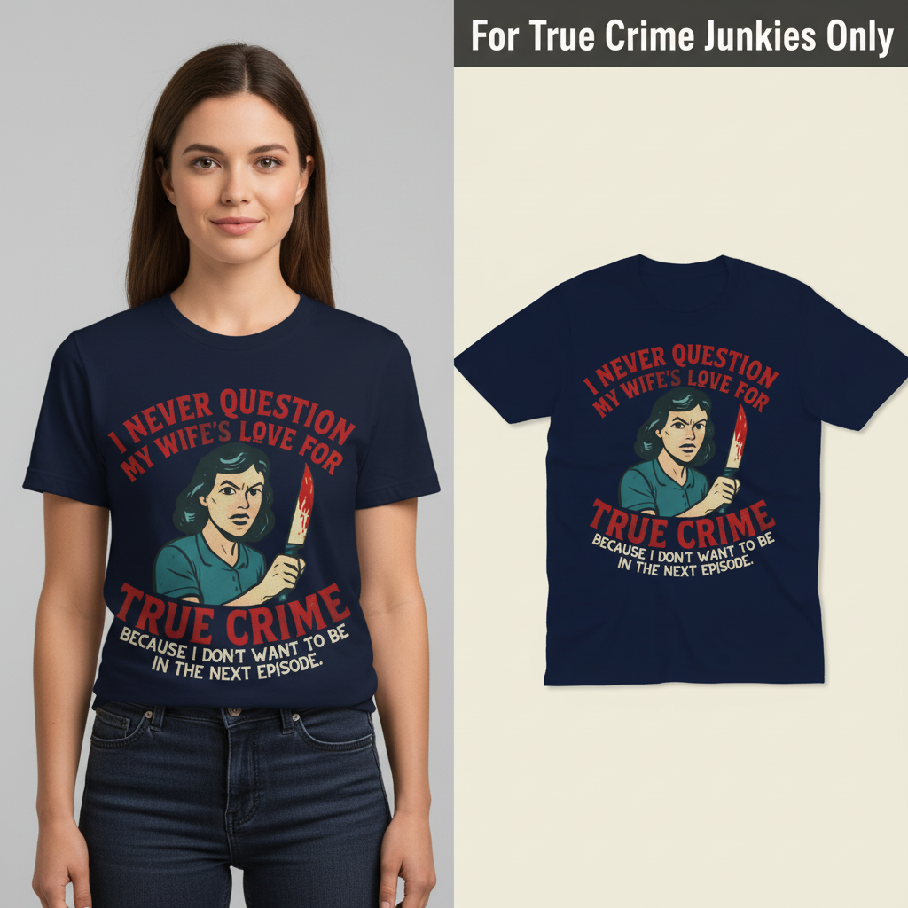 True Crime Wife T-Shirt_model_flat