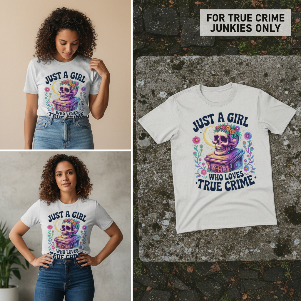Just a Girl Who Loves True Crime T-Shirt_3_panel