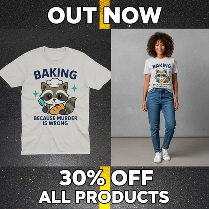 Baking Because Murder Is Wrong T-Shirt_pet_companion