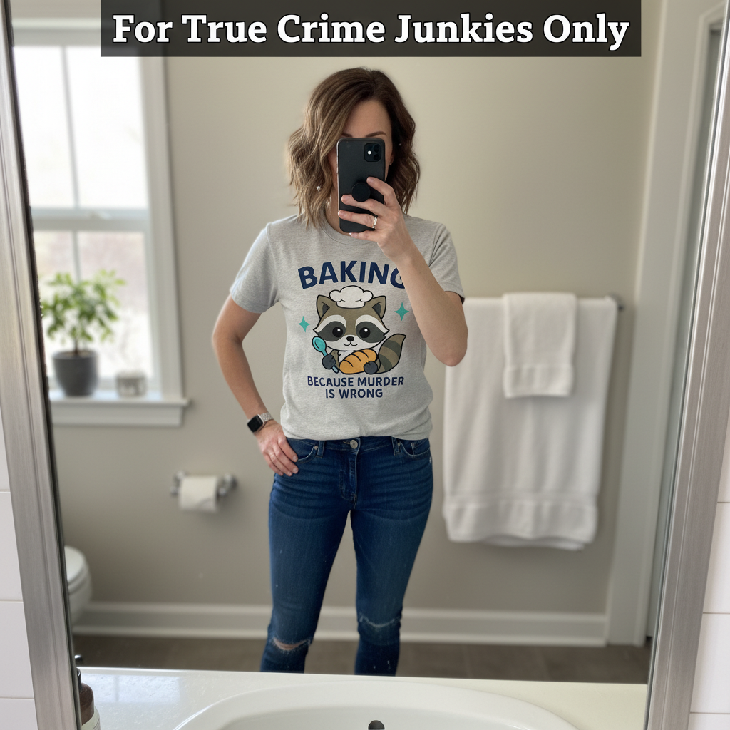 Baking Because Murder Is Wrong T-Shirt_mirror_selfie
