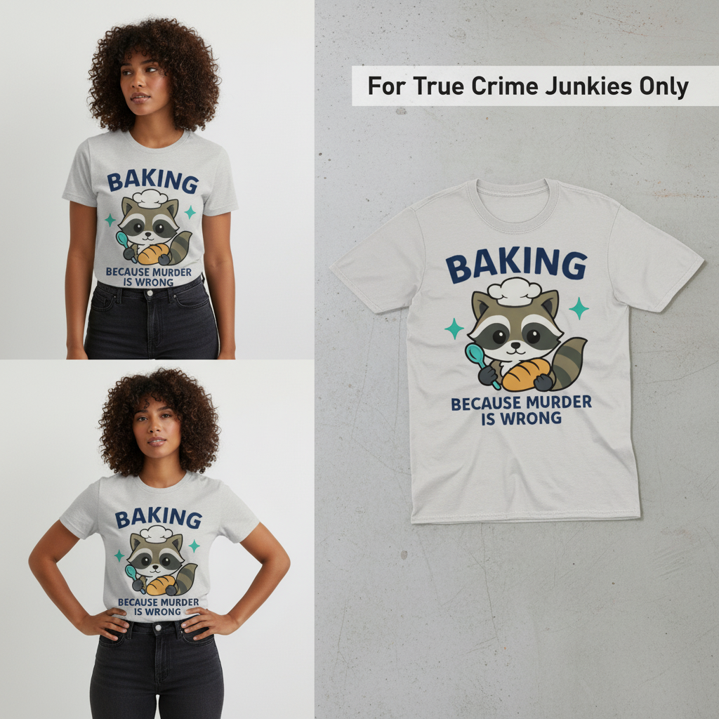 Baking Because Murder Is Wrong T-Shirt_3_panel