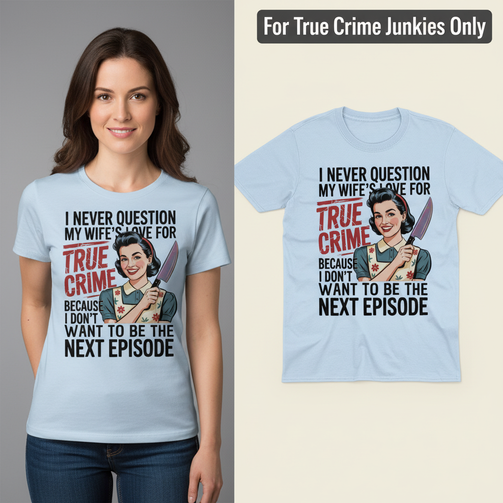 True Crime Wife T-Shirt_model_flat