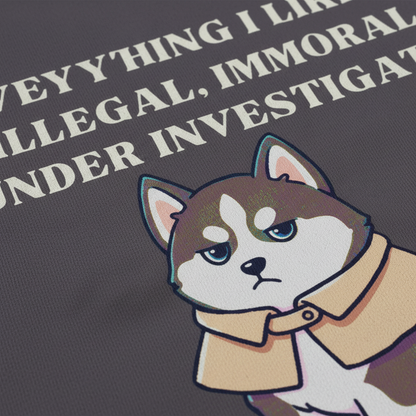Illegal Husky Detective T-Shirt__detail