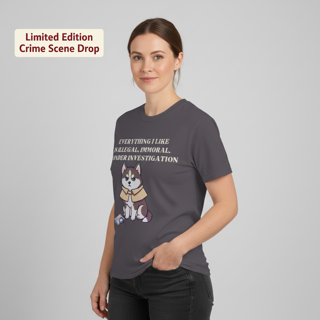 Illegal Husky Detective T-Shirt__benefit