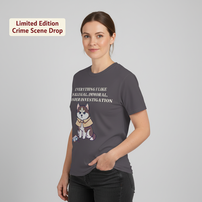 Illegal Husky Detective T-Shirt__benefit