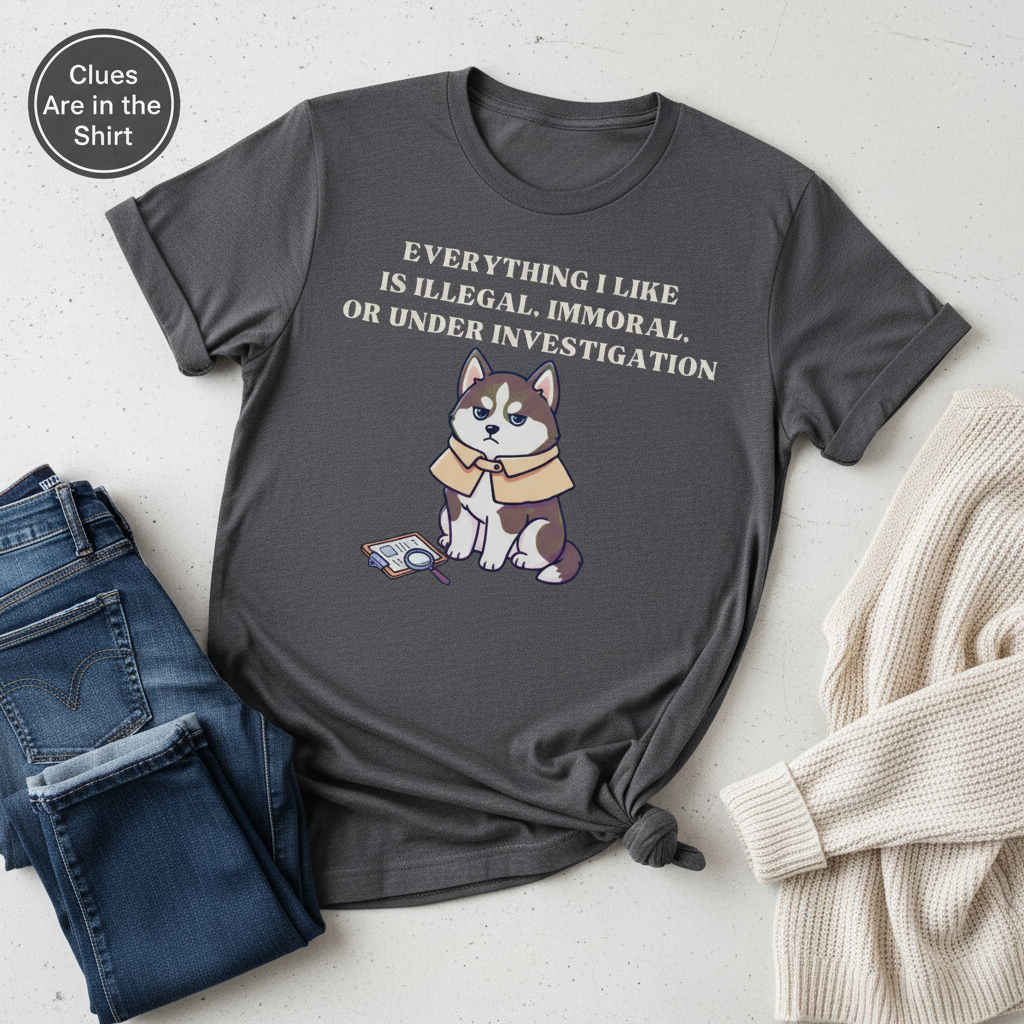 Illegal Husky Detective T-Shirt__pair