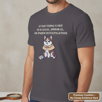 Illegal Husky Detective T-Shirt__space