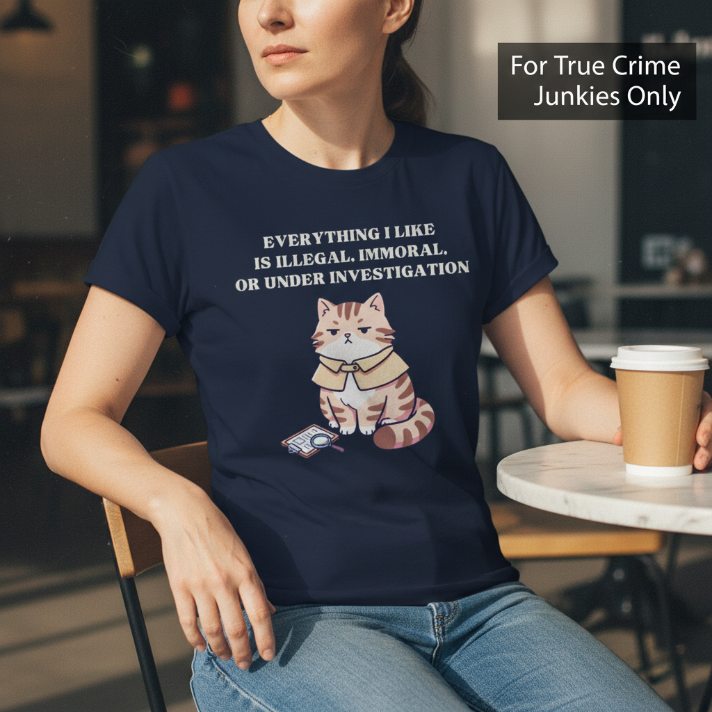 Illegal Cat Detective T-Shirt__lifestyle