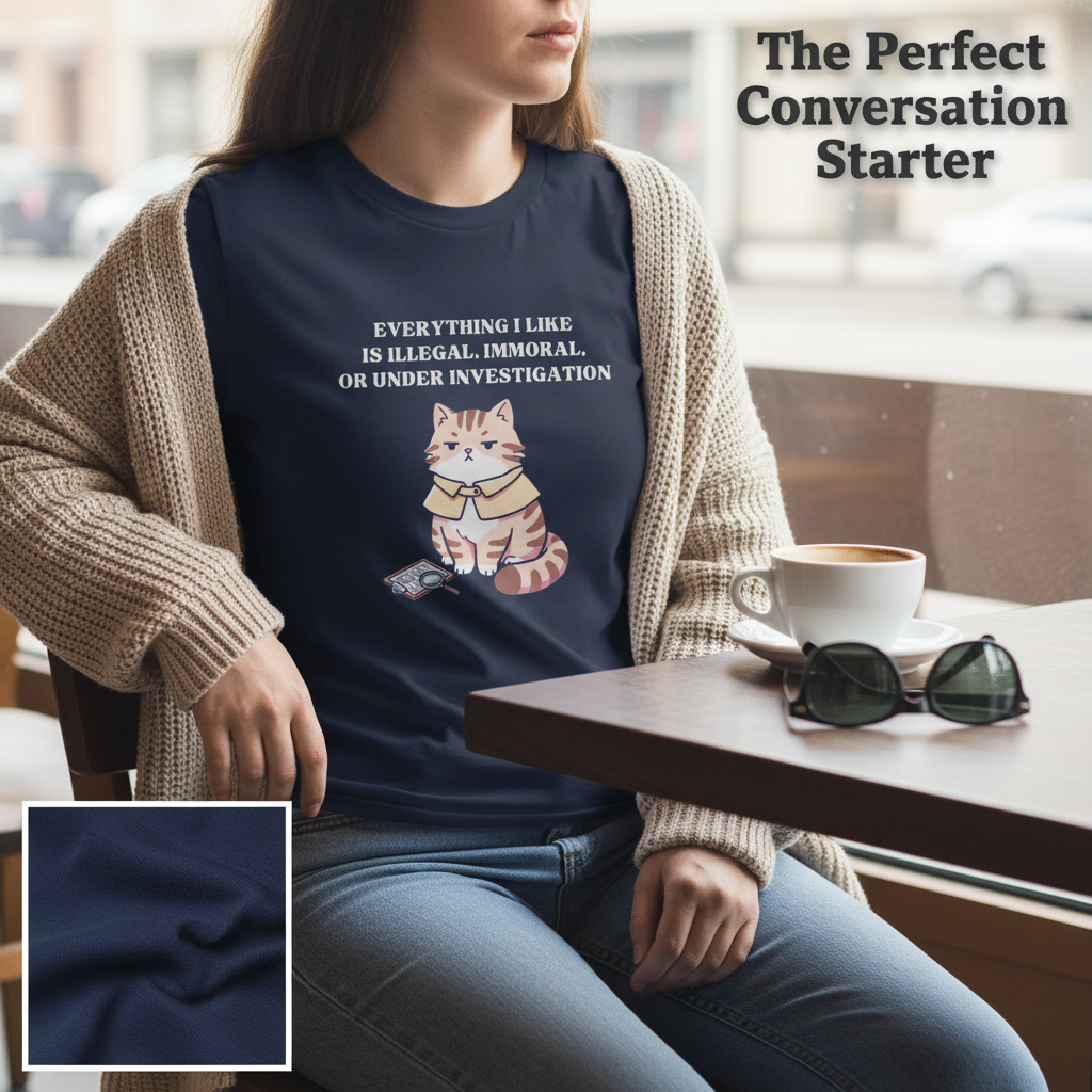 Illegal Cat Detective T-Shirt__pair