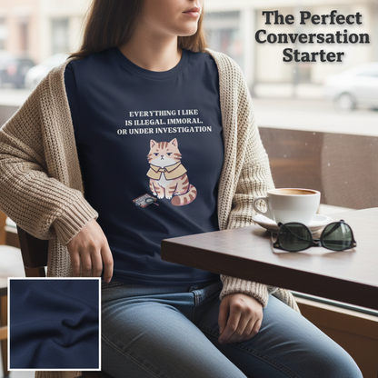 Illegal Cat Detective T-Shirt__pair