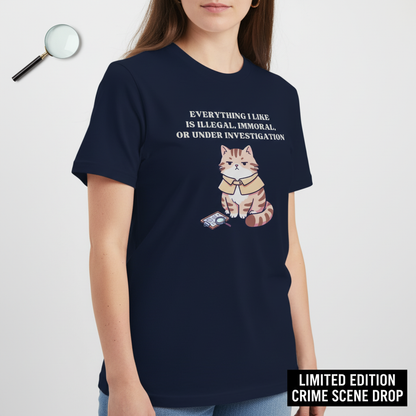 Illegal Cat Detective T-Shirt__space