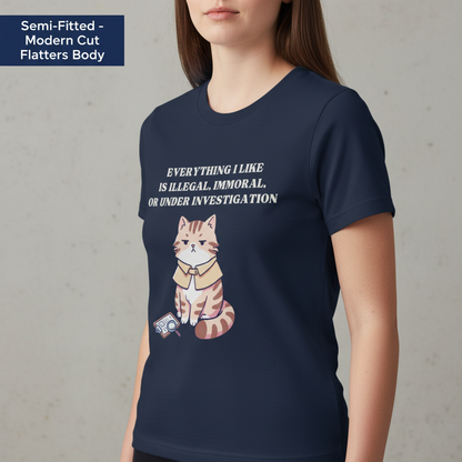 Illegal Cat Detective T-Shirt__benefit