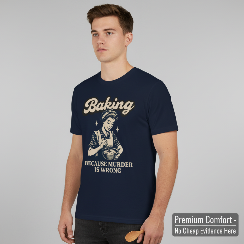 Baking Because Murder Is Wrong T-Shirt__space