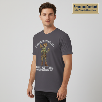 Rope, Duct Tape & Shovel T-Shirt__benefit