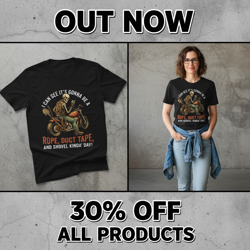 Biker Rope, Duct Tape & Shovel T-Shirt_pet_companion