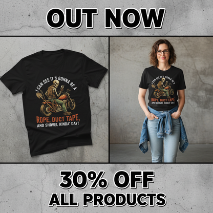 Biker Rope, Duct Tape & Shovel T-Shirt_pet_companion