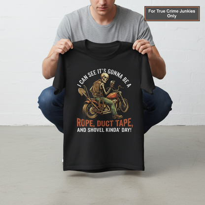 Biker Rope, Duct Tape & Shovel T-Shirt_dangle
