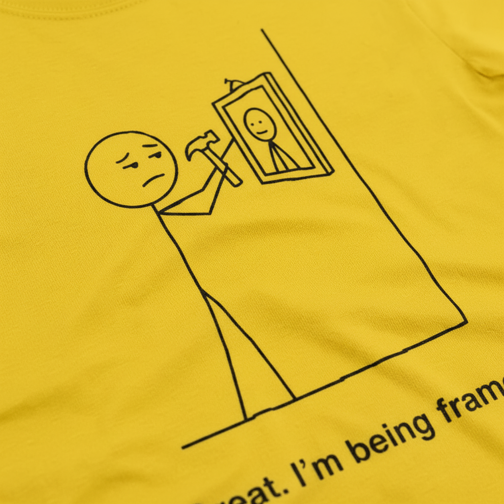 I'm Being Framed T-Shirt__detail