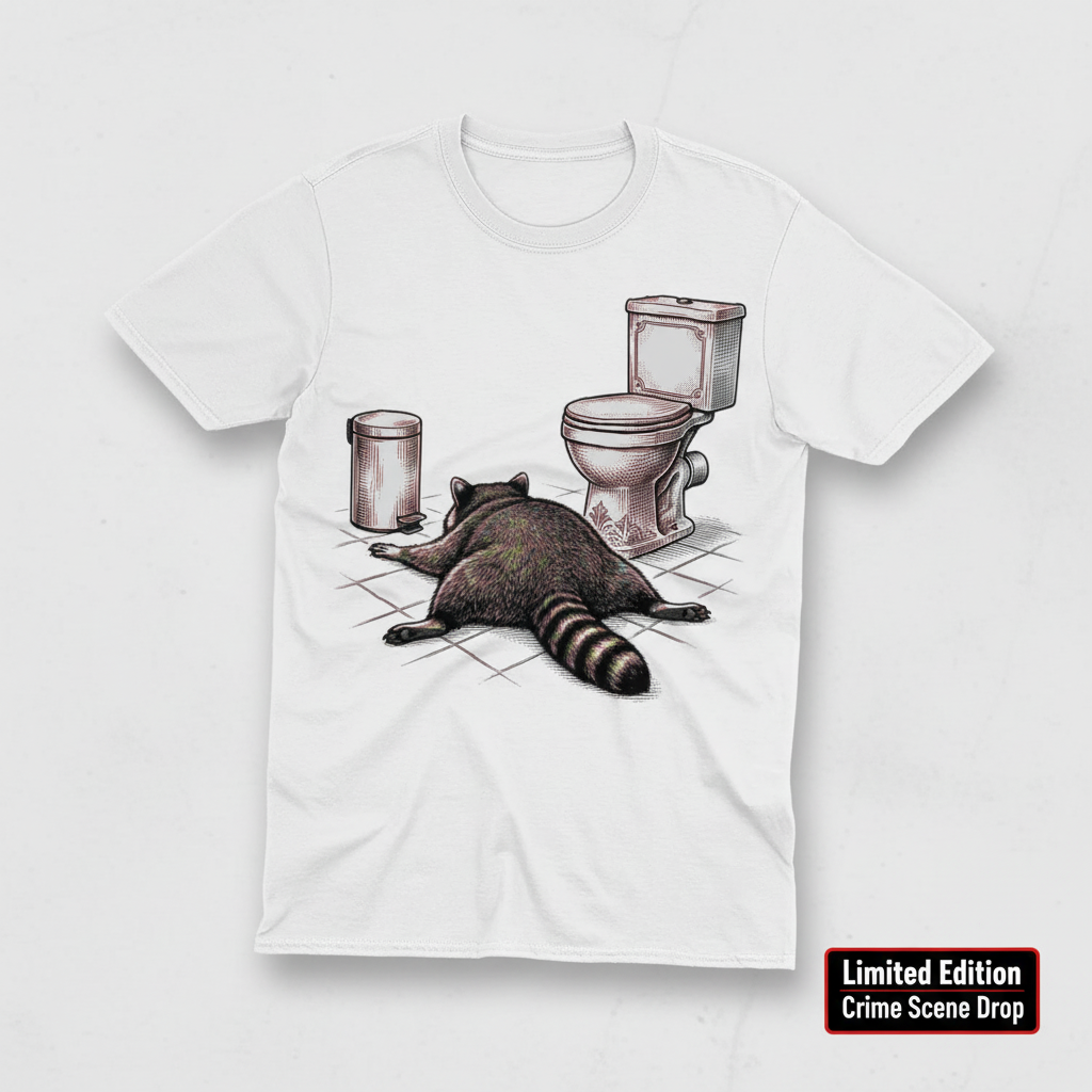 Trash Raccoon Hangover T-Shirt__space