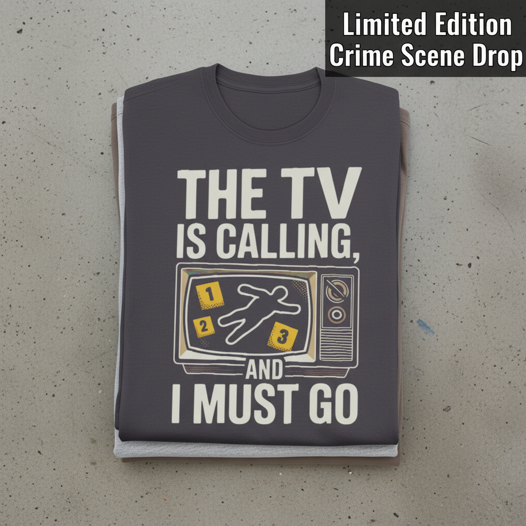The TV Is Calling T-Shirt_stacked_flatlay