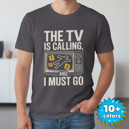 The TV Is Calling T-Shirt_badge