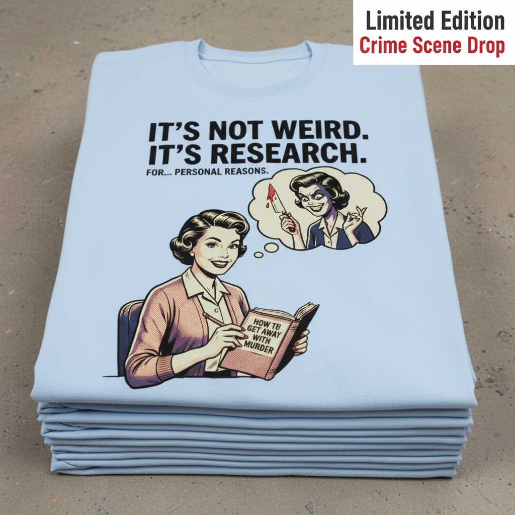 It's Not Weird, It's Research T-Shirt_stacked_flatlay